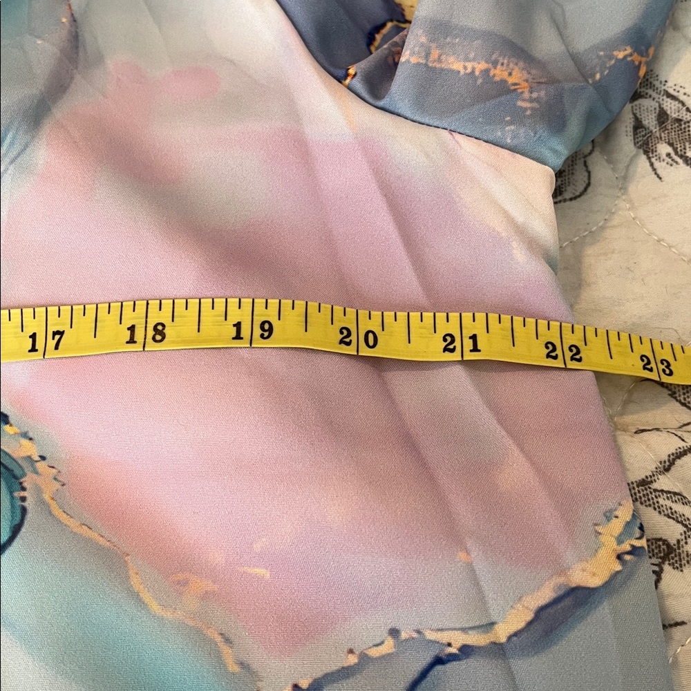 Zolucky Brand Blue and Gold Abstract Button-Up Shirt - Picture 7 of 9